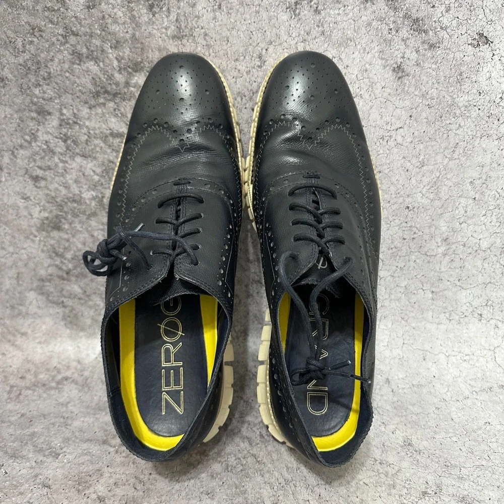 Cole Haan Zerogrand Oxford Mens 13 Navy Blue Wingtip Brogue Leather C20753